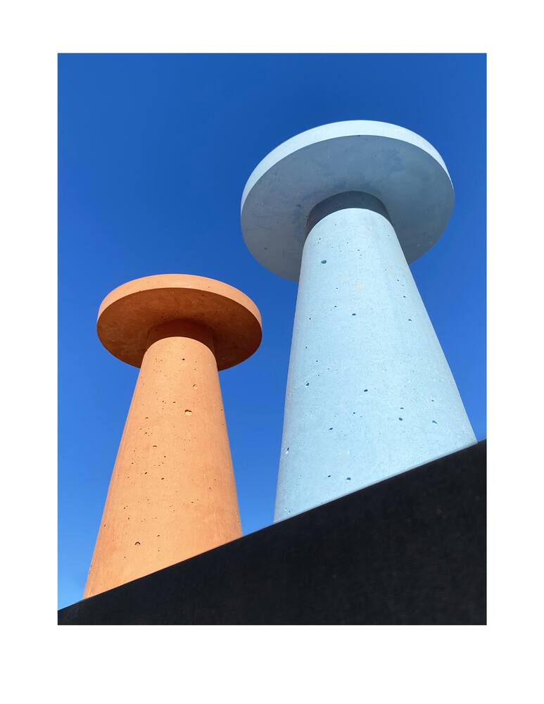 rinascente Lava Objects Saturno Concrete Vase - Light blue