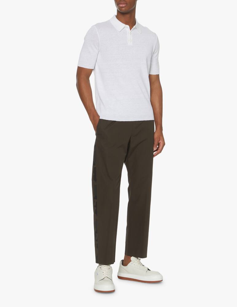 rinascente Scaglione Linen cotton short sleeve polo - white