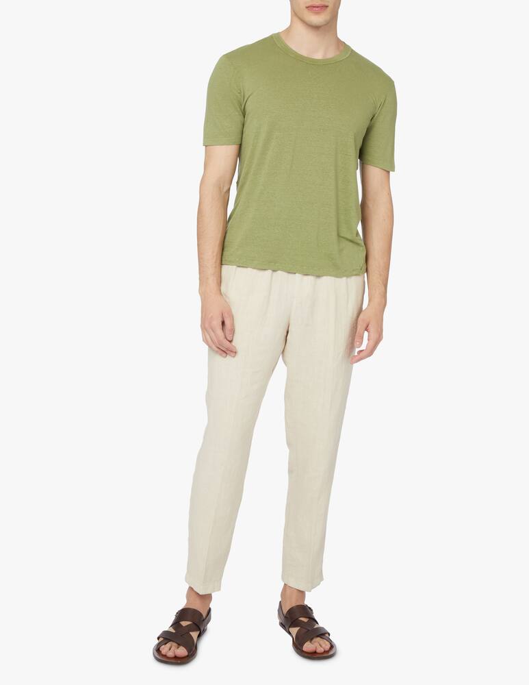 rinascente Scaglione Linen jersey stretch t-shirt - green