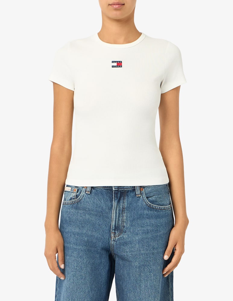 rinascente Tommy Jeans T-shirt a coste con logo