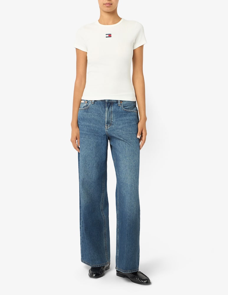 rinascente Tommy Jeans T-shirt a coste con logo