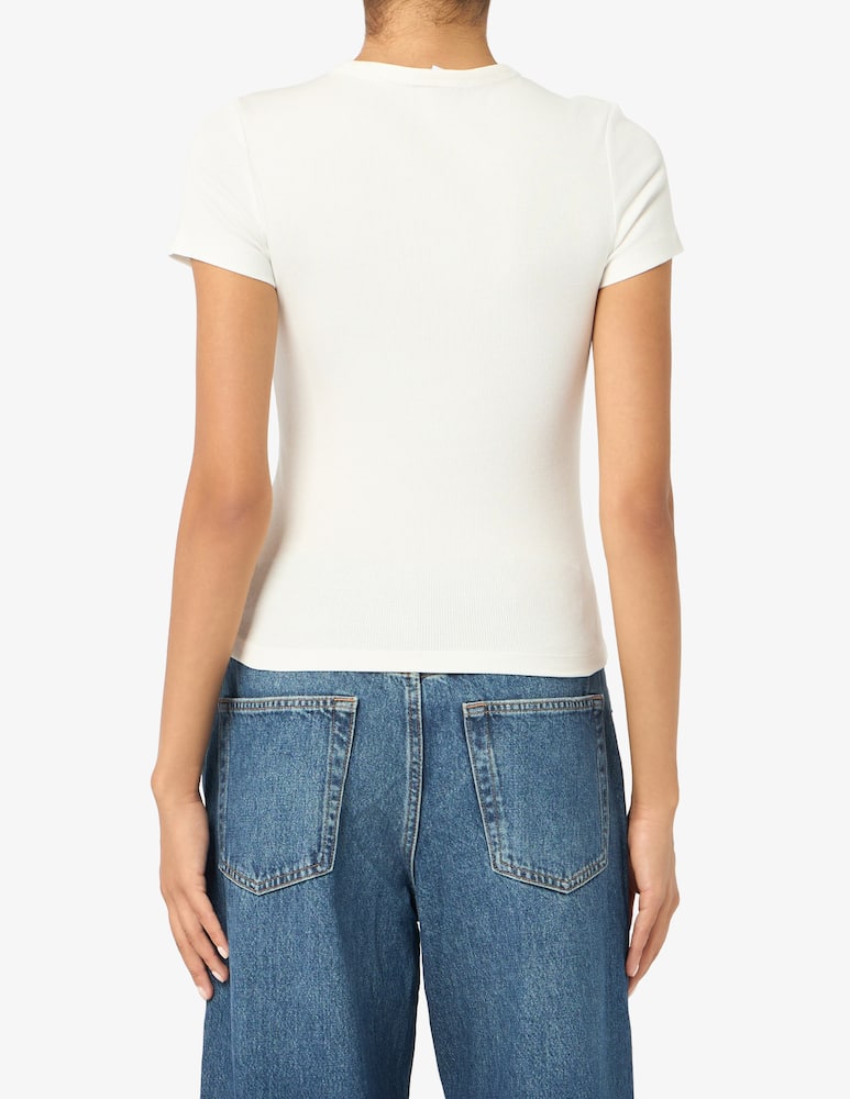 rinascente Tommy Jeans T-shirt a coste con logo