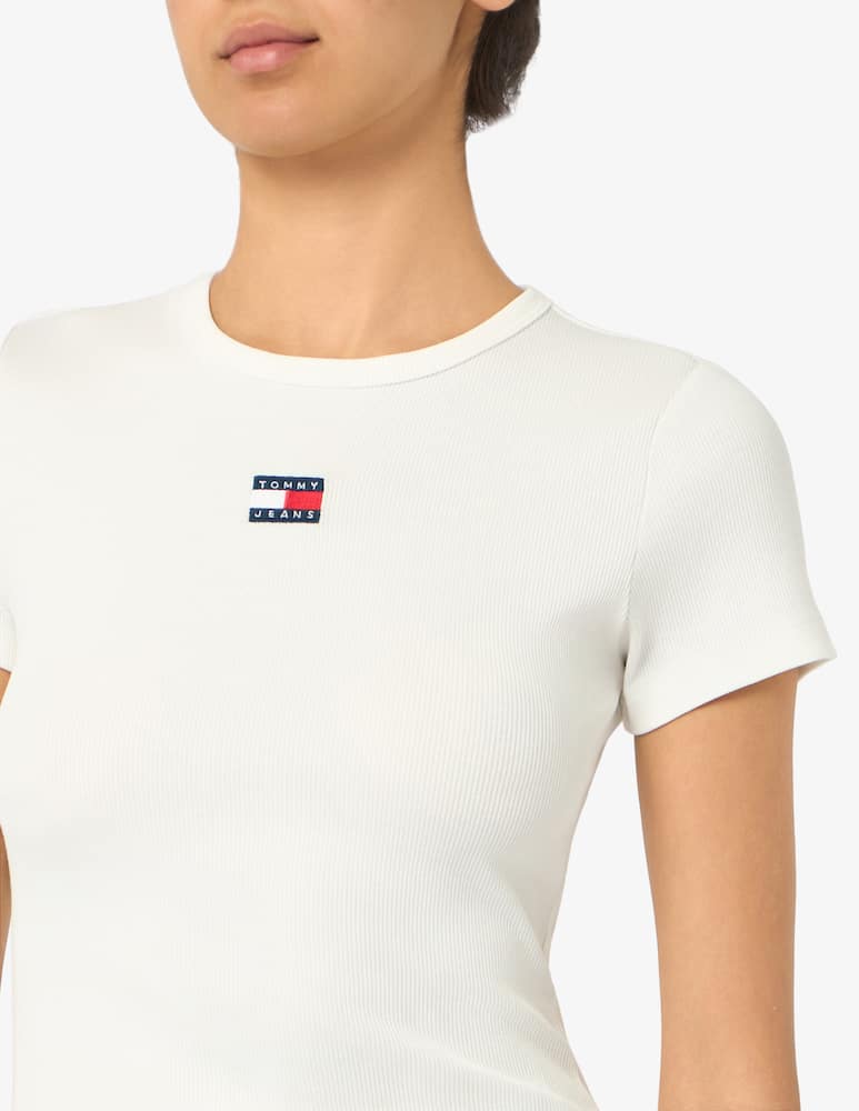 rinascente Tommy Jeans T-shirt a coste con logo