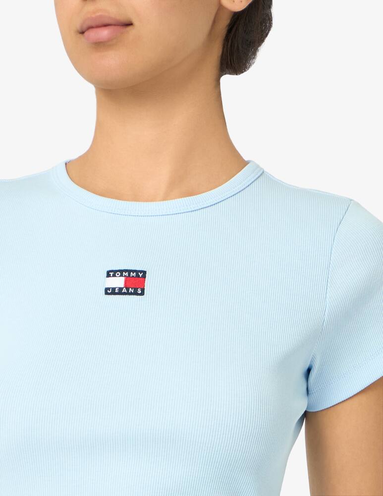 rinascente Tommy Jeans T-shirt a costine con logo