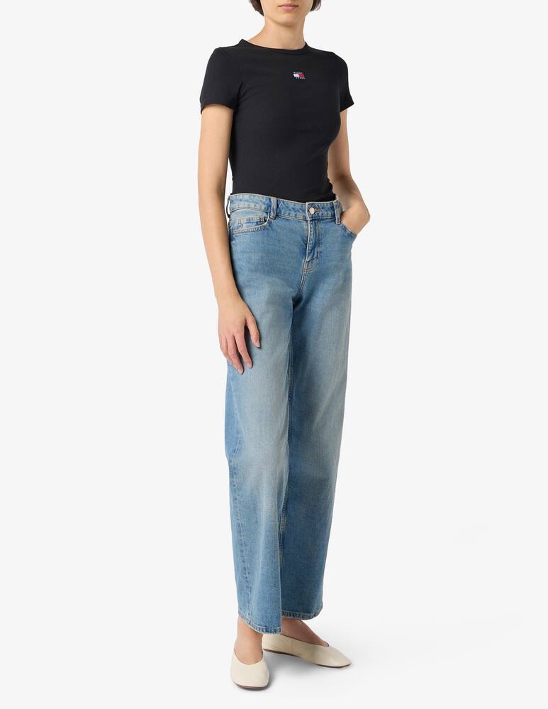 rinascente Tommy Jeans T-shirt slim a coste con logo