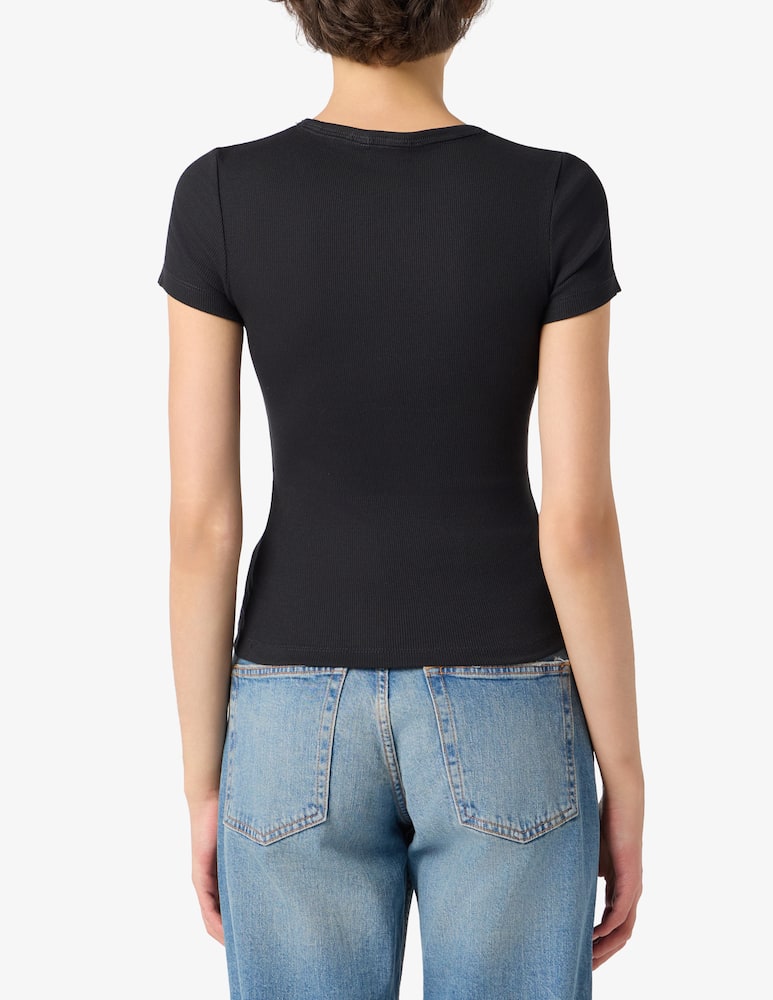 Tommy Jeans T-shirt slim a coste con logo - immagine 3 Tommy Jeans T-shirt slim a coste con logo - immagine 3