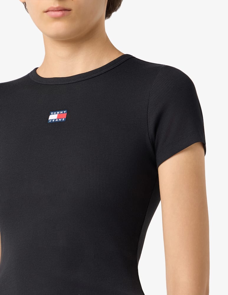 Tommy Jeans T-shirt slim a coste con logo - immagine 4 Tommy Jeans T-shirt slim a coste con logo - immagine 4