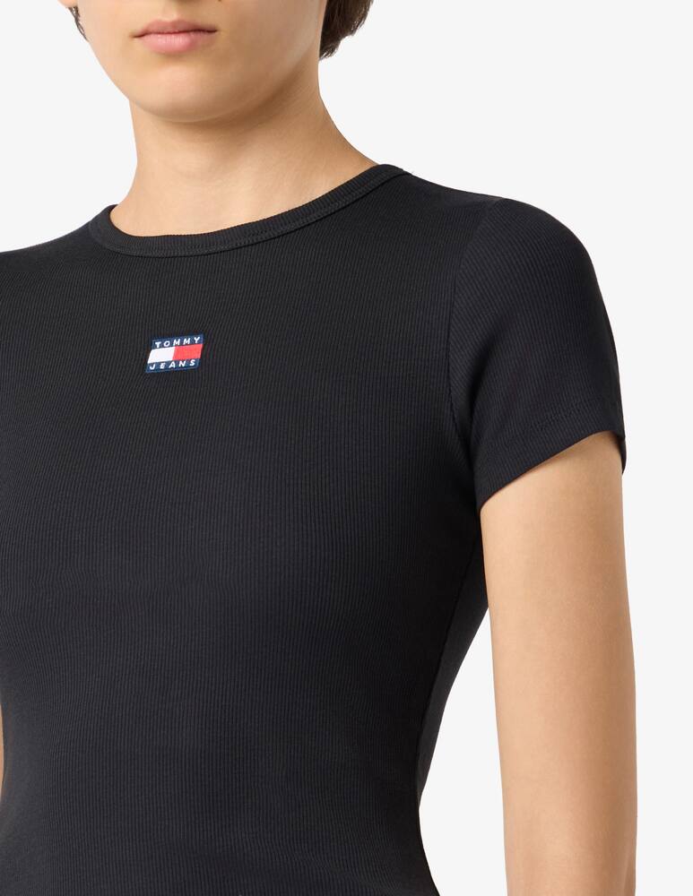 rinascente Tommy Jeans T-shirt slim a coste con logo