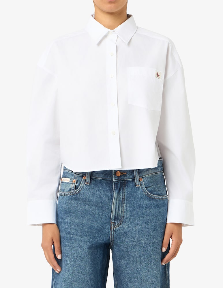 rinascente Calvin Klein Jeans Camicia cropped in popeline di cotone