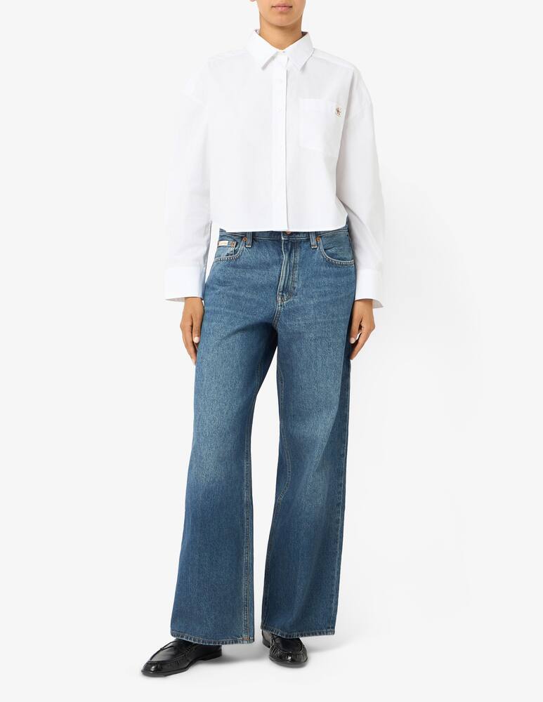 rinascente Calvin Klein Jeans Camicia cropped in popeline di cotone