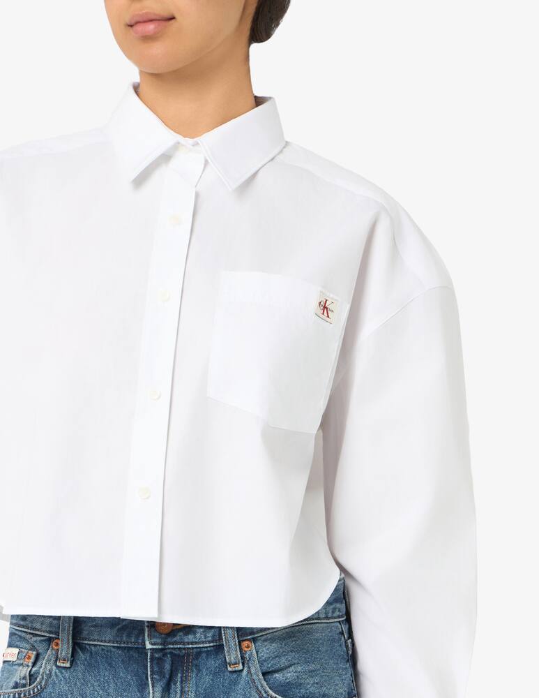 rinascente Calvin Klein Jeans Camicia cropped in popeline di cotone