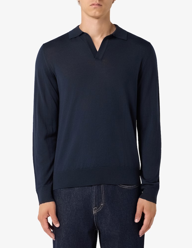 Rinascente Collection Merino long-sleeve polo jumper - picture 1