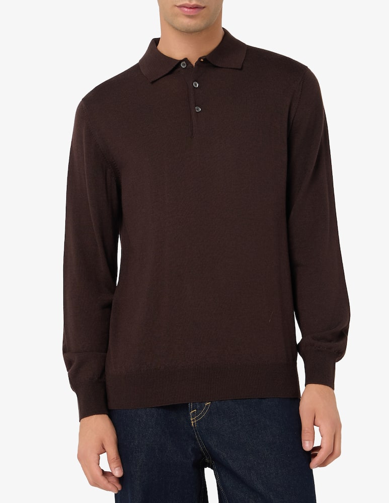Rinascente Collection Polo maniche lunghe in lana seta e cashmere - immagine 1