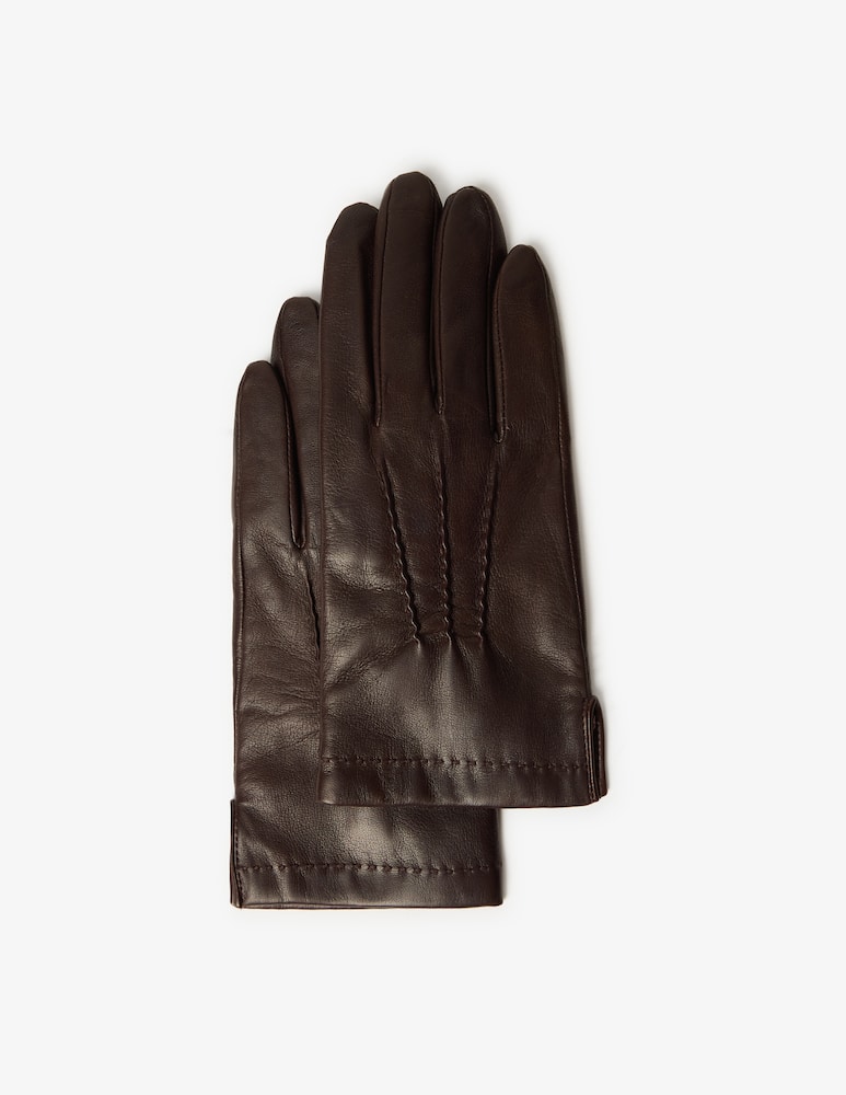 rinascente Pure Cashmere Guanti in pelle con cordoni