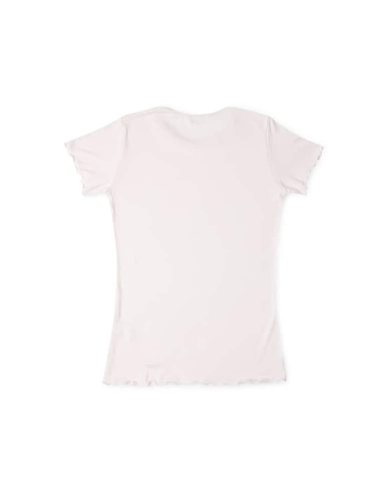 rinascente Story Loris Pigiama corto in costina con pizzo e punto luce - rosa