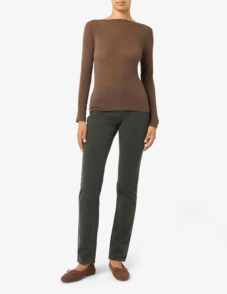 rinascente Elizabeth Ascot Pantaloni 5 tasche in costa di velluto