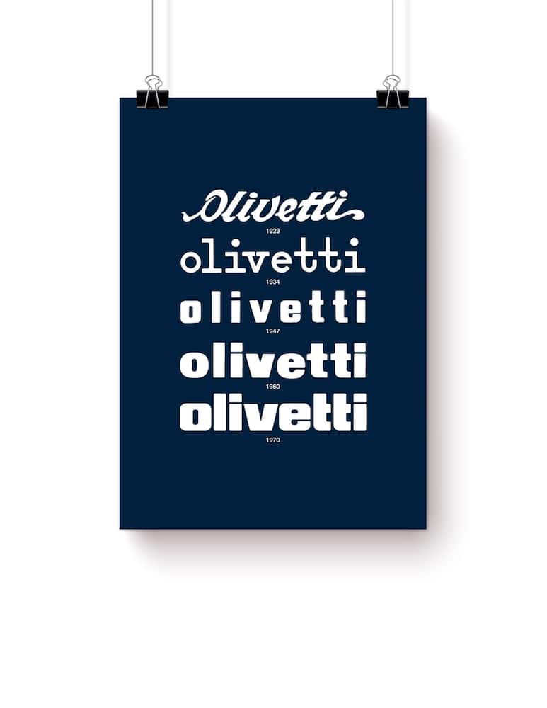 rinascente Olivetti per Tutti Poster Storia Del Logo - Multicolor