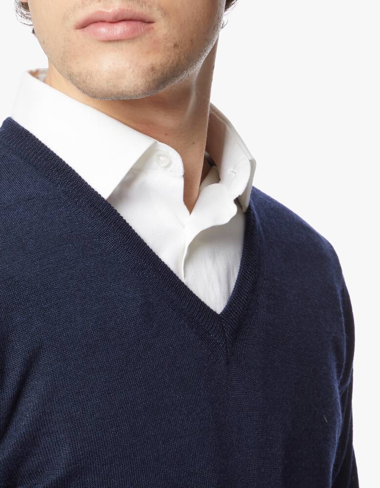 rinascente Pure Cashmere Maglione scollo a v in lana seta e cashmere