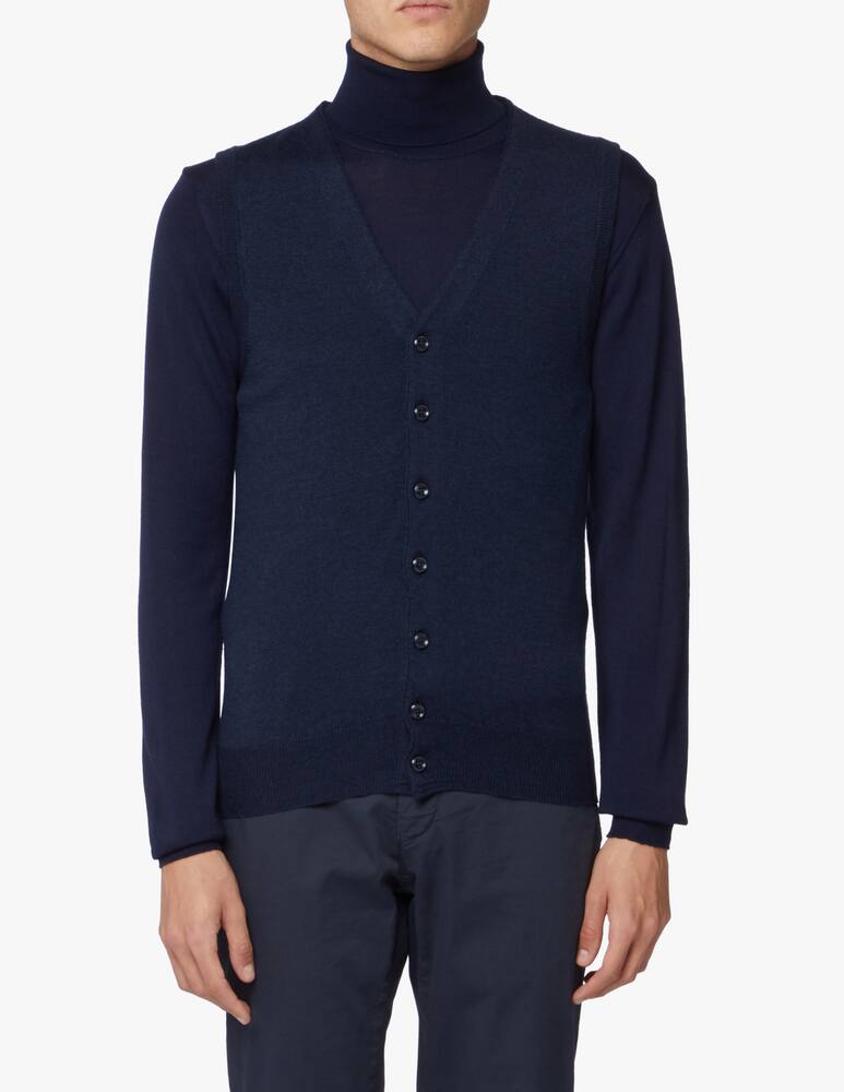 Pure Cashmere Gilet in wool silk and cashmere - picture 4