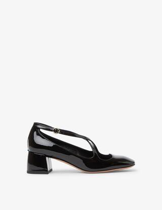 Elashe Donna Tacco A Blocco Punta Quadrata Scarpe Tacco Basso Chunky Mary Jane Scarpe Azzurro EU35