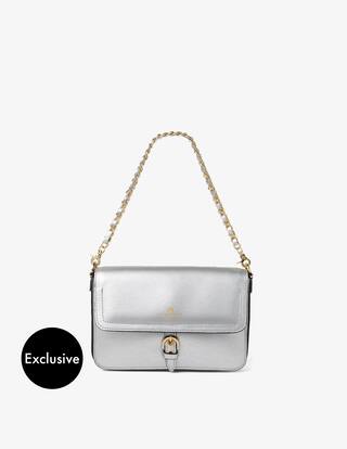Borsa A Spalla Grande In Velluto Pelle Donna - Cuoieria Fiorentina, Tracolla Estensibile, Colore Nero