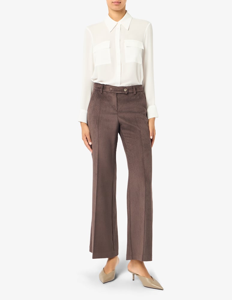 rinascente Elizabeth Ascot Pantaloni flare in costa di velluto
