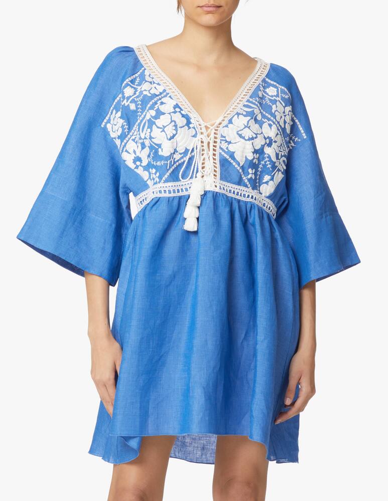 rinascente Ermanno Scervino Kaftan corto in lino - bianco