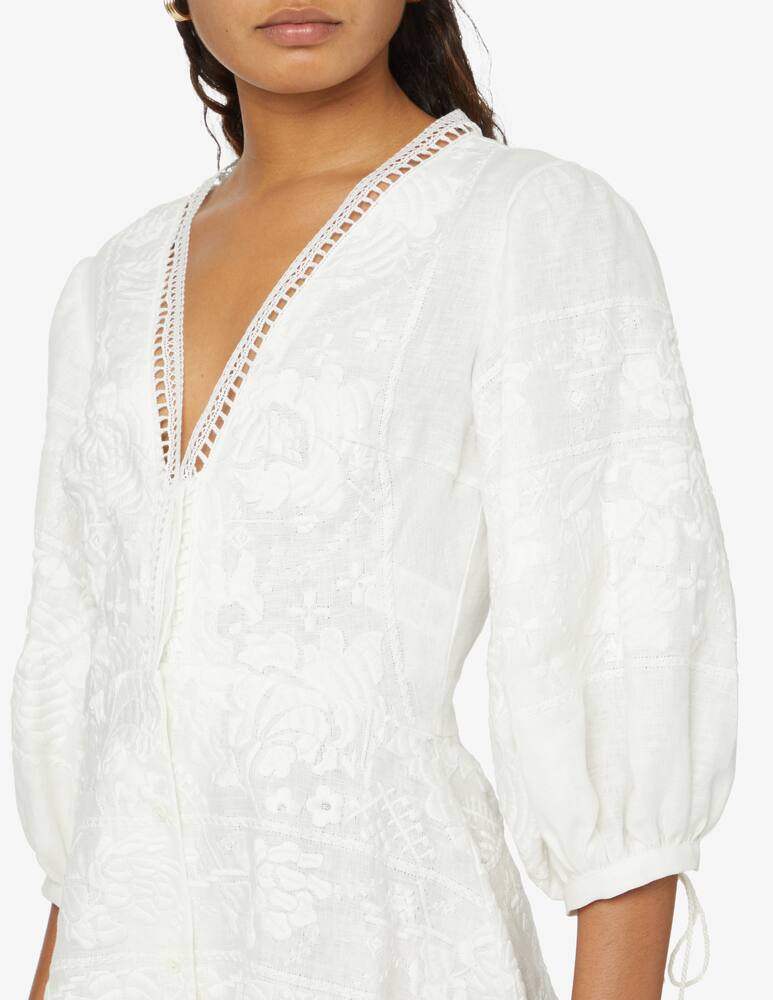 rinascente Ermanno Scervino Linen chemisier - white