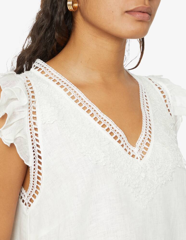 Ermanno Scervino Linen beach cover up - white - picture 4 Ermanno Scervino Linen beach cover up - white - picture 4