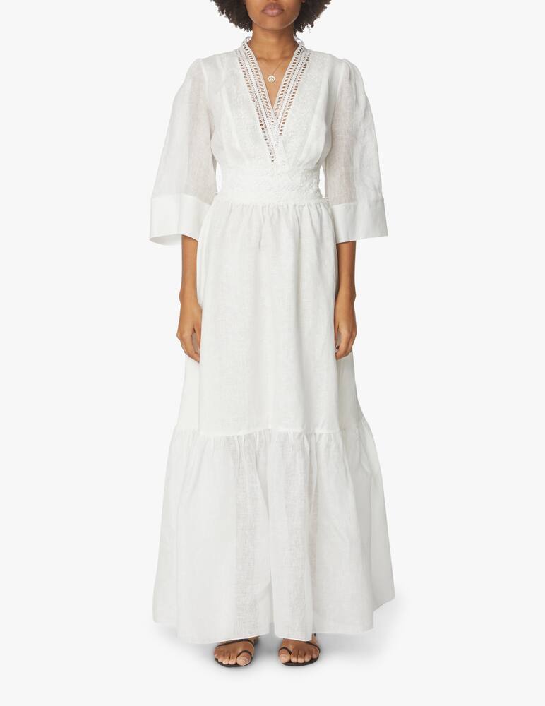 rinascente Ermanno Scervino Copricostume lungo in lino - bianco