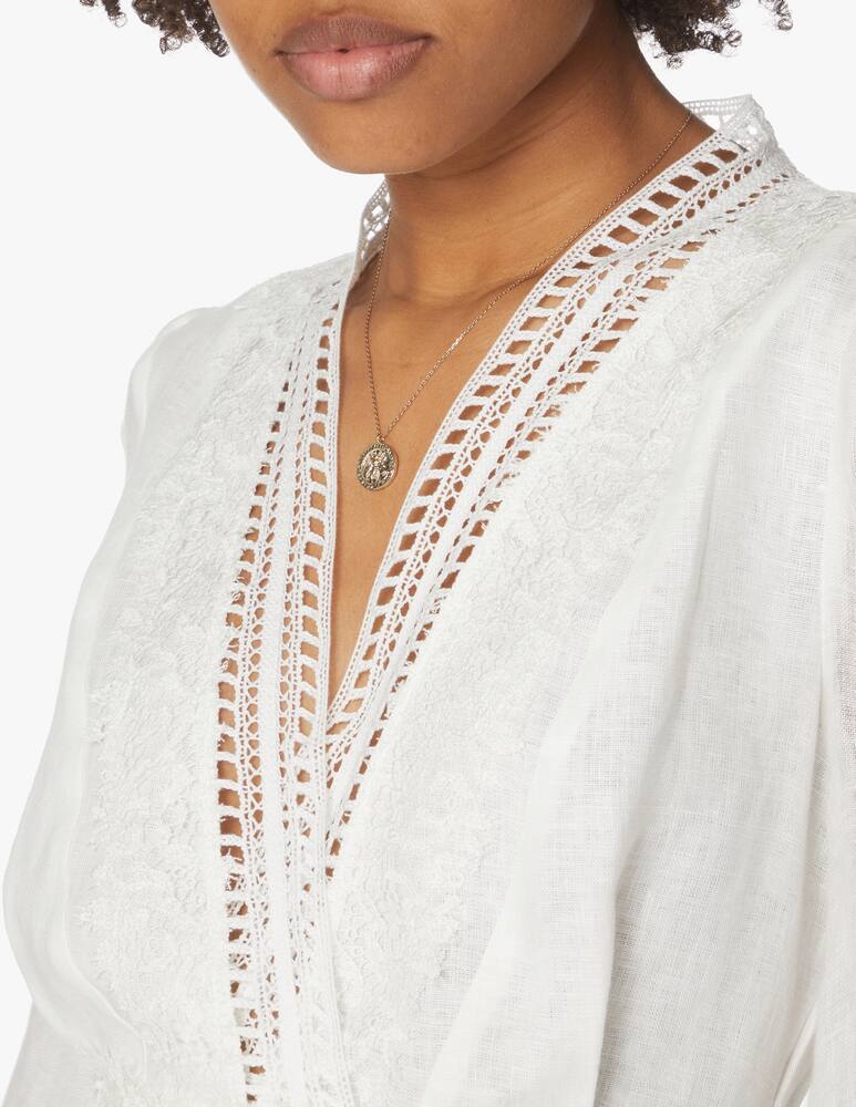 rinascente Ermanno Scervino Copricostume lungo in lino - bianco