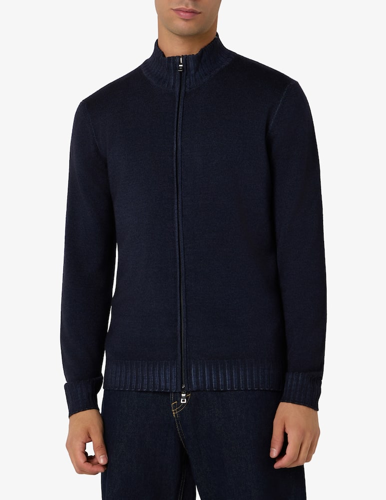 Ferrante Cardigan full zip in merino lavato - immagine 1 Ferrante Cardigan full zip in merino lavato - immagine 1