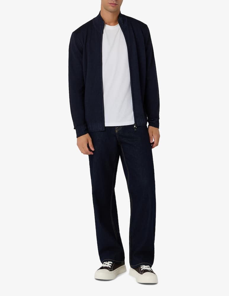 Ferrante Cardigan full zip in merino lavato - immagine 2 Ferrante Cardigan full zip in merino lavato - immagine 2