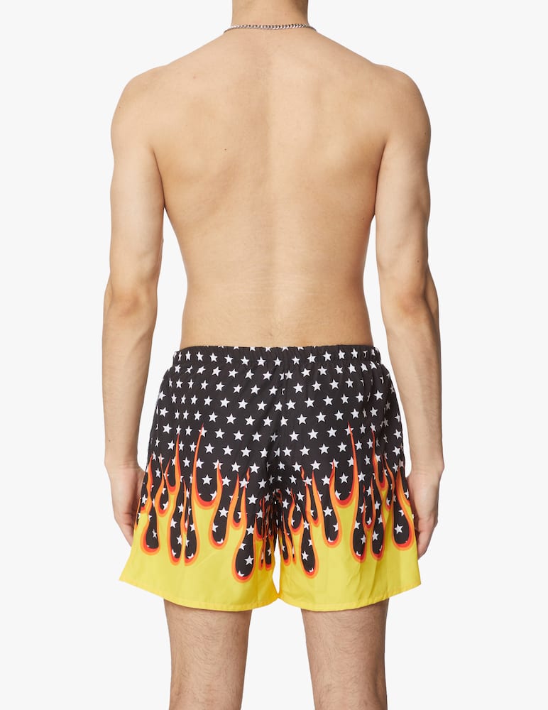 rinascente Yes I am Stars on fire swimshort - black