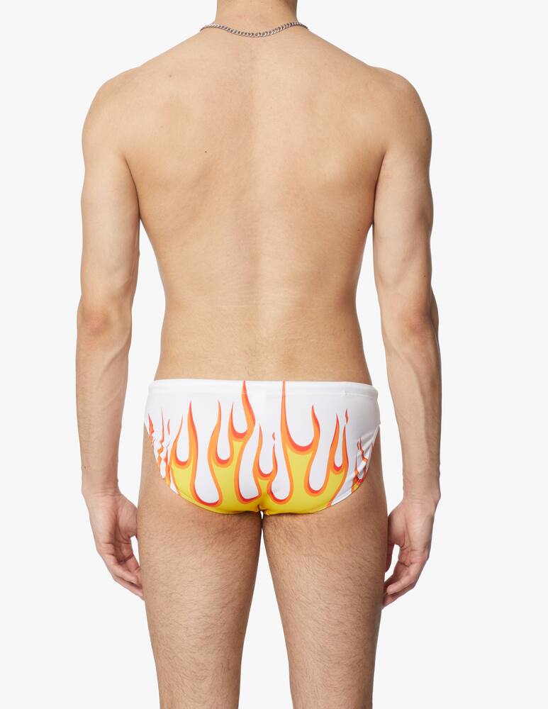 rinascente Yes I am Stars on fire swim brief - white