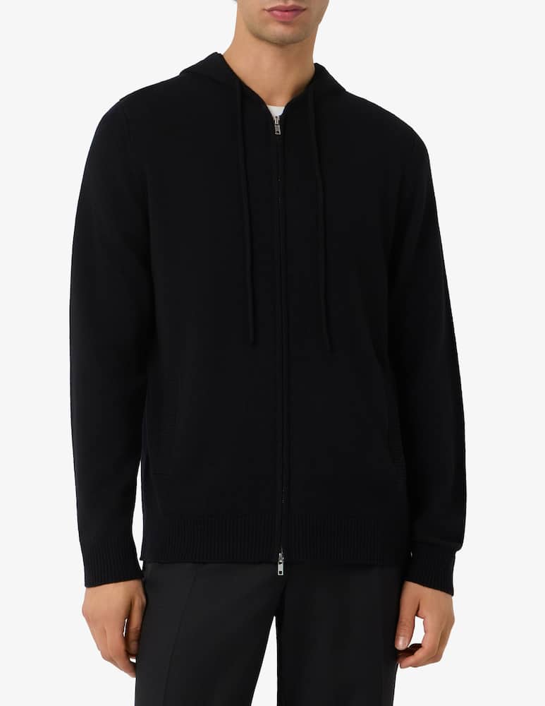 rinascente Misaky knit hooded zip cardigan