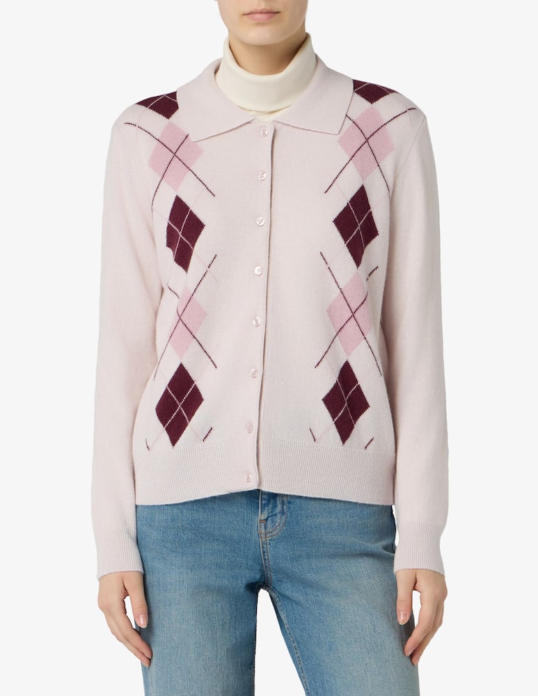 rinascente Elizabeth Ascot Cardigan polo con motivo argyle