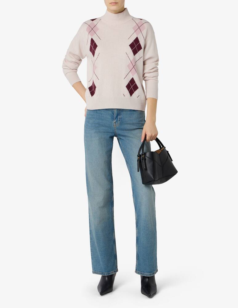 rinascente Elizabeth Ascot Argyle turtle neck sweater