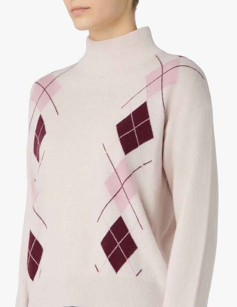 rinascente Elizabeth Ascot Argyle turtle neck sweater