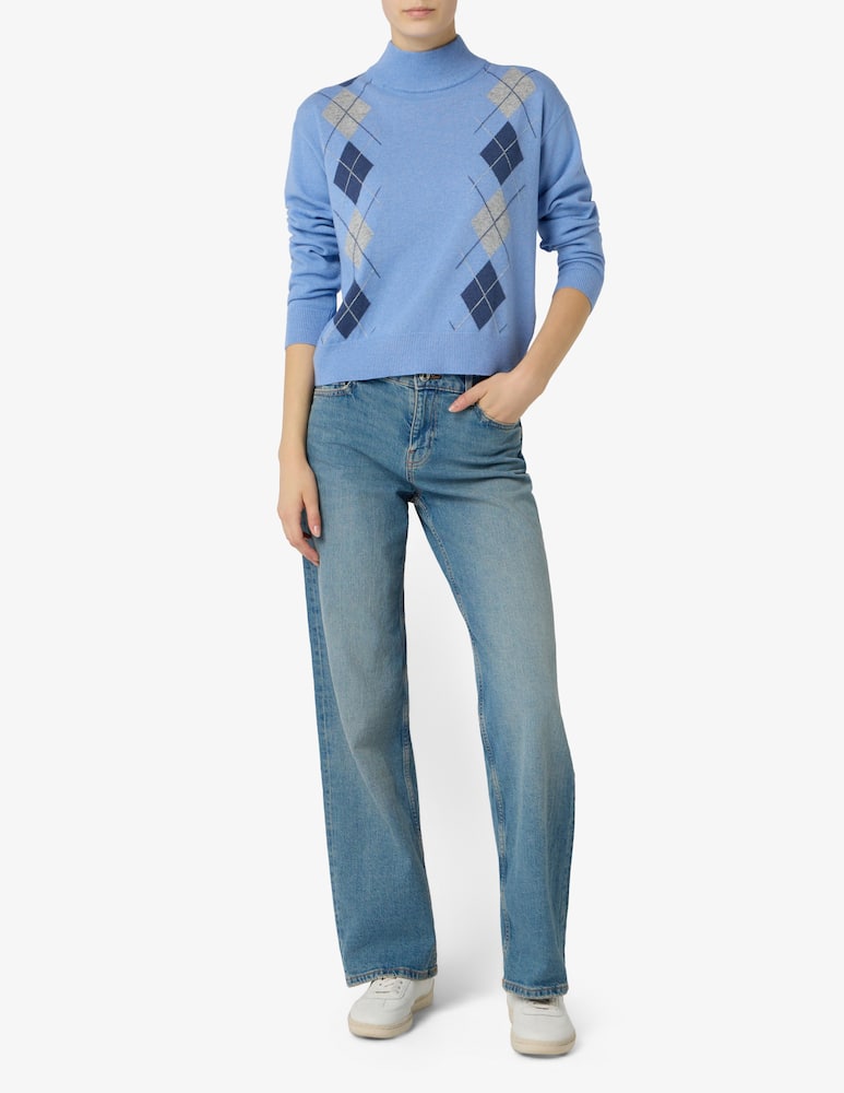 rinascente Elizabeth Ascot Argyle turtle neck sweater