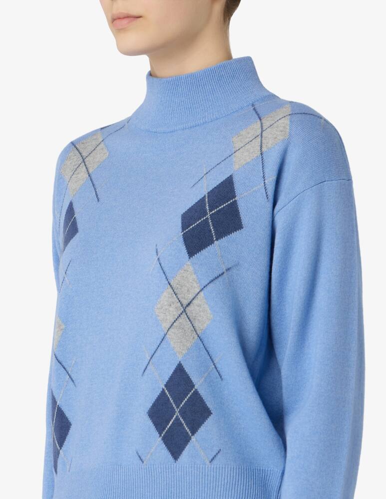 rinascente Elizabeth Ascot Argyle turtle neck sweater
