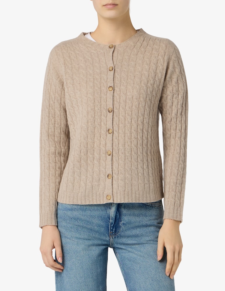 rinascente Elizabeth Ascot Cardigan in lana intrecciata