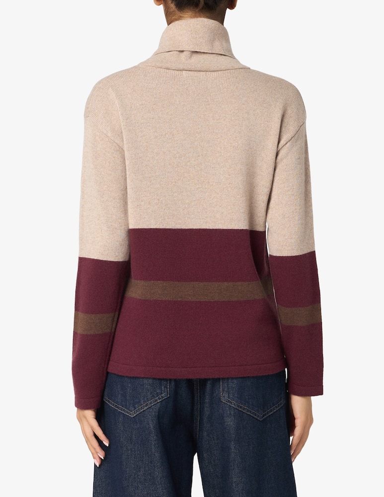 Elizabeth Ascot Three-colour striped turtleneck jumper - picture 3 Elizabeth Ascot Three-colour striped turtleneck jumper - picture 3
