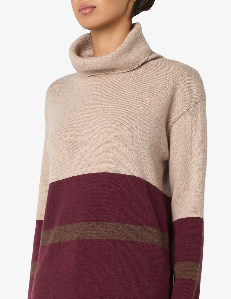 Elizabeth Ascot Three-colour striped turtleneck jumper - picture 4 Elizabeth Ascot Three-colour striped turtleneck jumper - picture 4