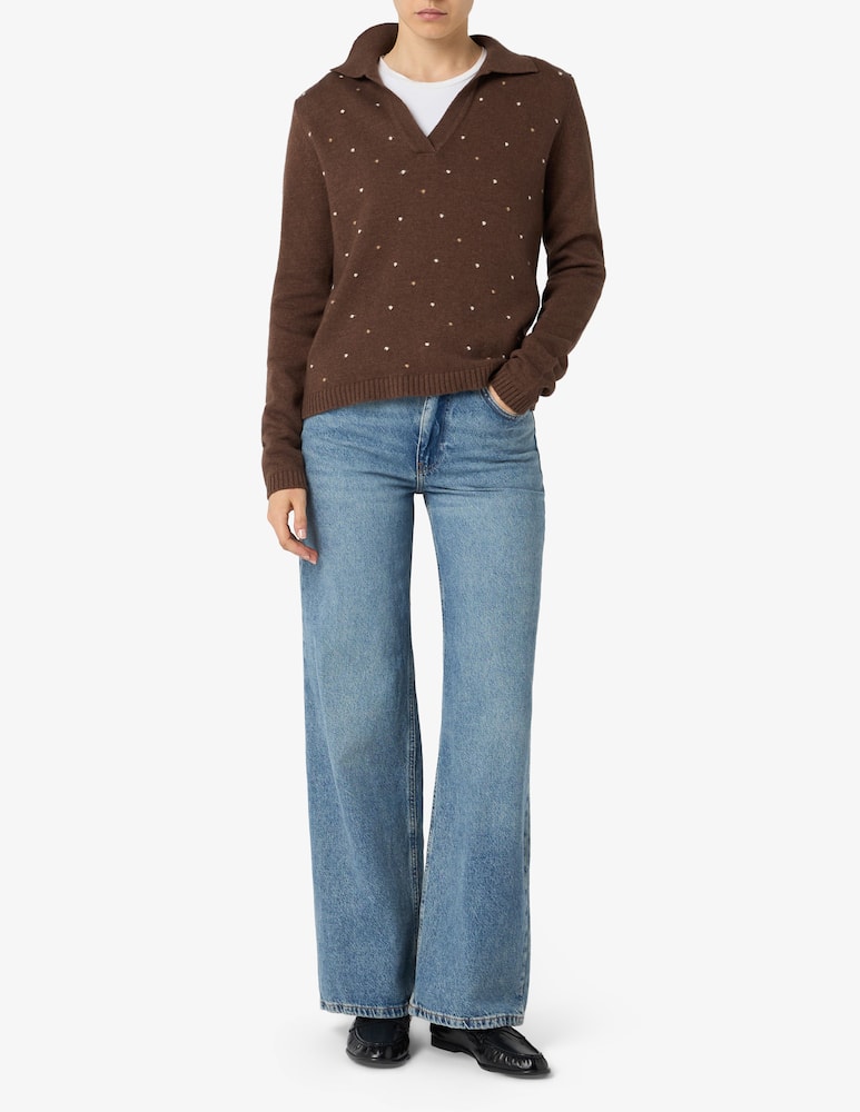 rinascente Elizabeth Ascot Polo collar knitted jumper