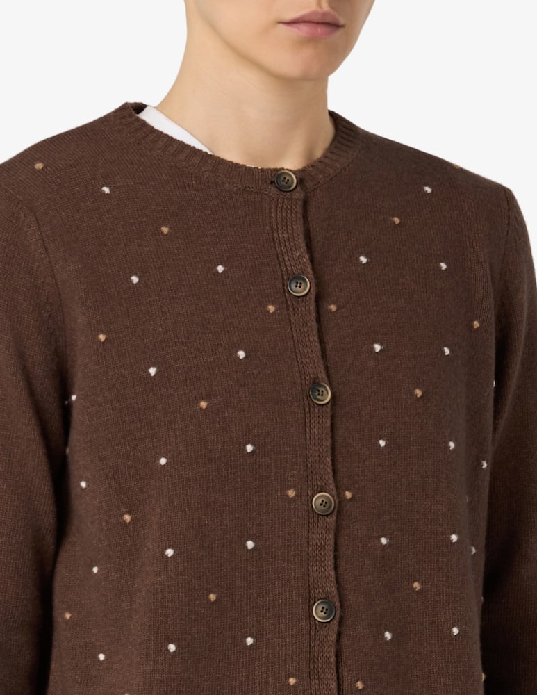 rinascente Elizabeth Ascot Cardigan con cuori