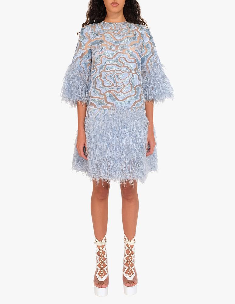 rinascente Sara Battaglia 3/4 sleeves mini dress - light blue