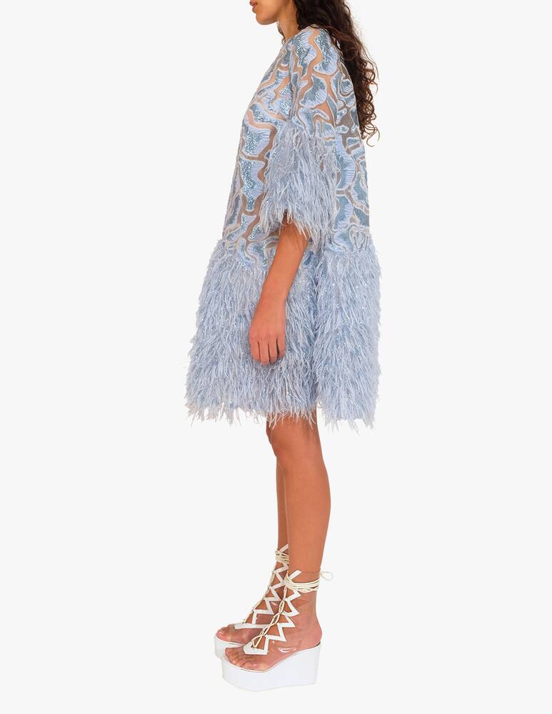 rinascente Sara Battaglia 3/4 sleeves mini dress - light blue