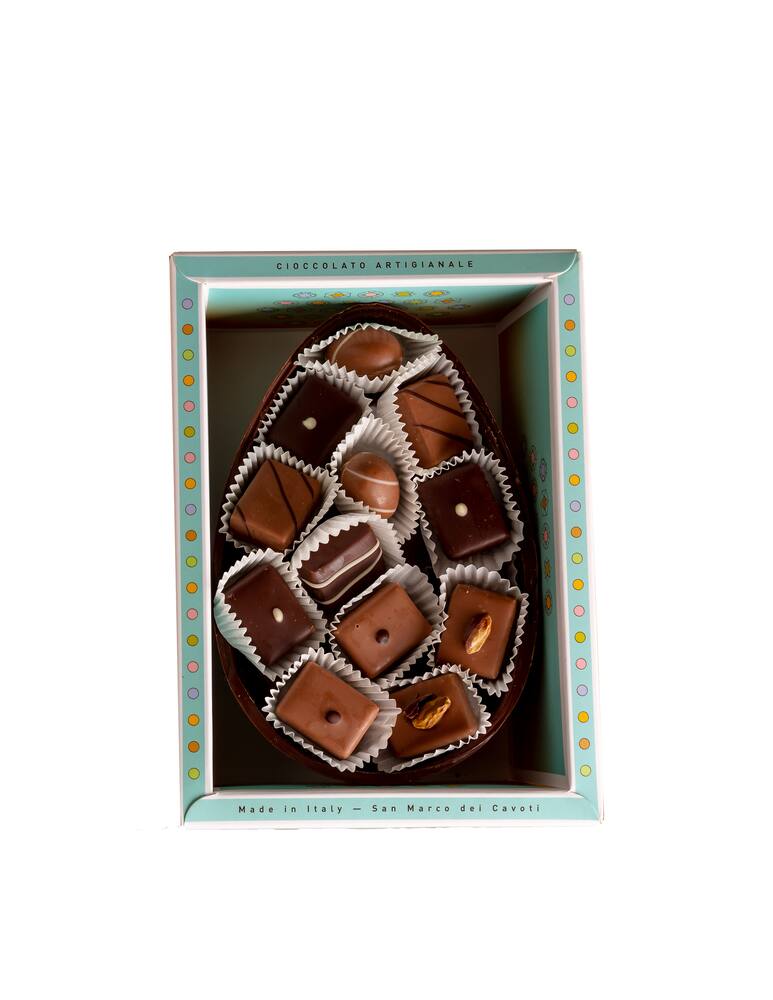 rinascente Autore Guscio cioccolato al latte con bicchierini ovetti e praline