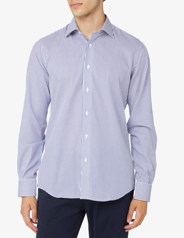 Sartoria Italiana Micro stripe regular shirt - Light blue - picture 1